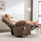 Fauteuil inclinable à bascule surdimensionné avec massage et chauffage, 2 porte-gobelets, port de chargement USB, inclinaison à 150° et fonction bascule à 30°