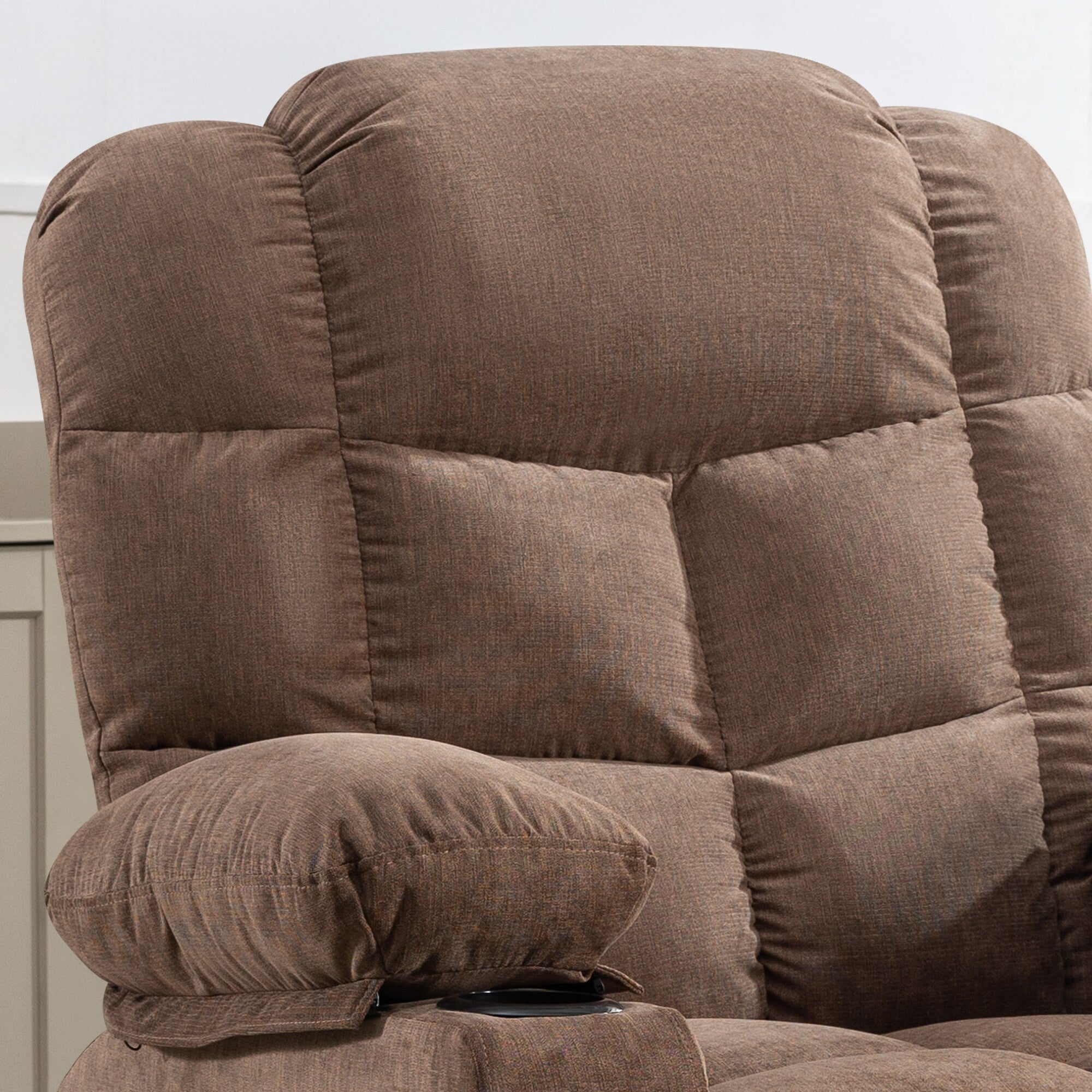 Fauteuil inclinable à bascule surdimensionné avec massage et chauffage, 2 porte-gobelets, port de chargement USB, inclinaison à 150° et fonction bascule à 30°