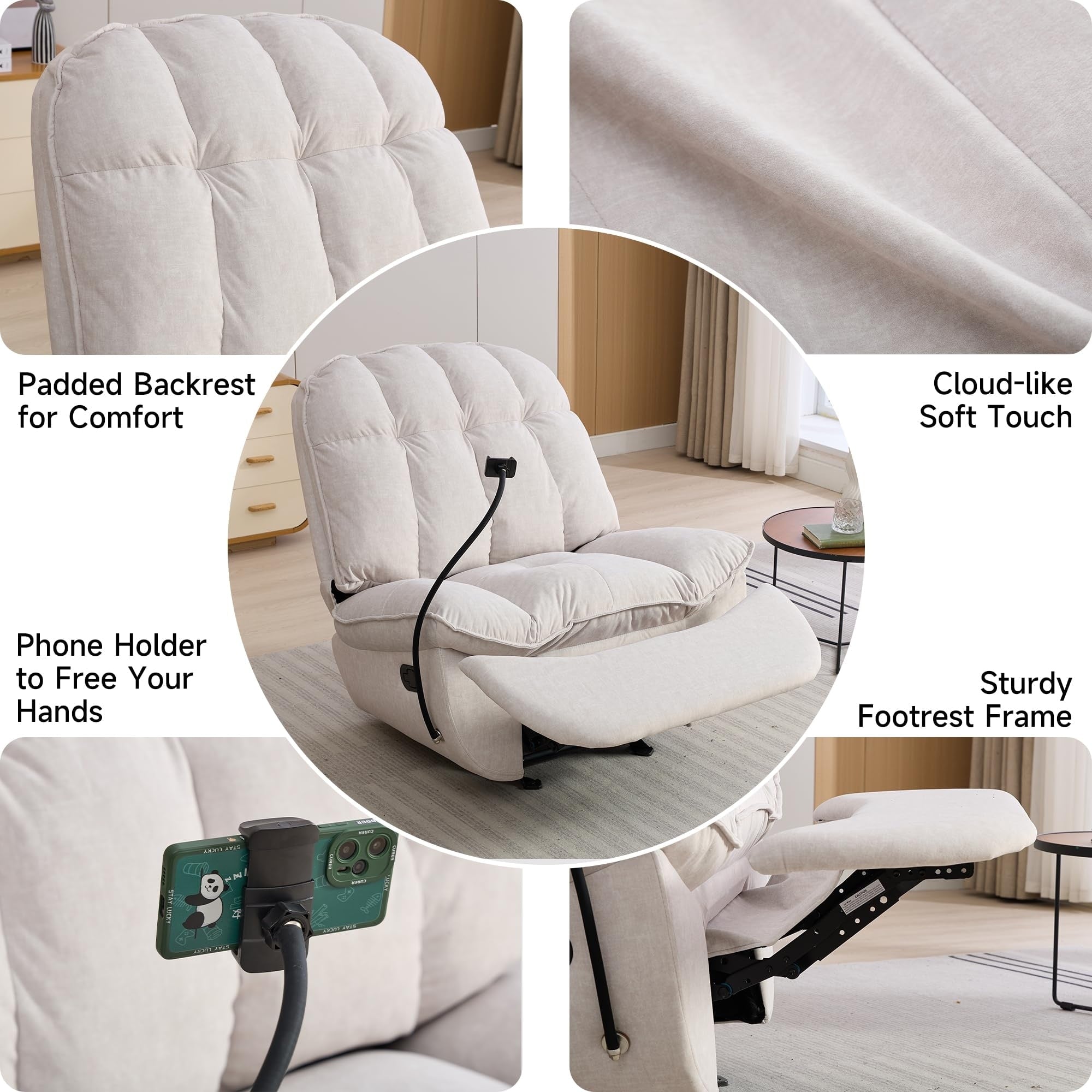 Fauteuils inclinables à bascule surdimensionnés pour adultes 400 lb