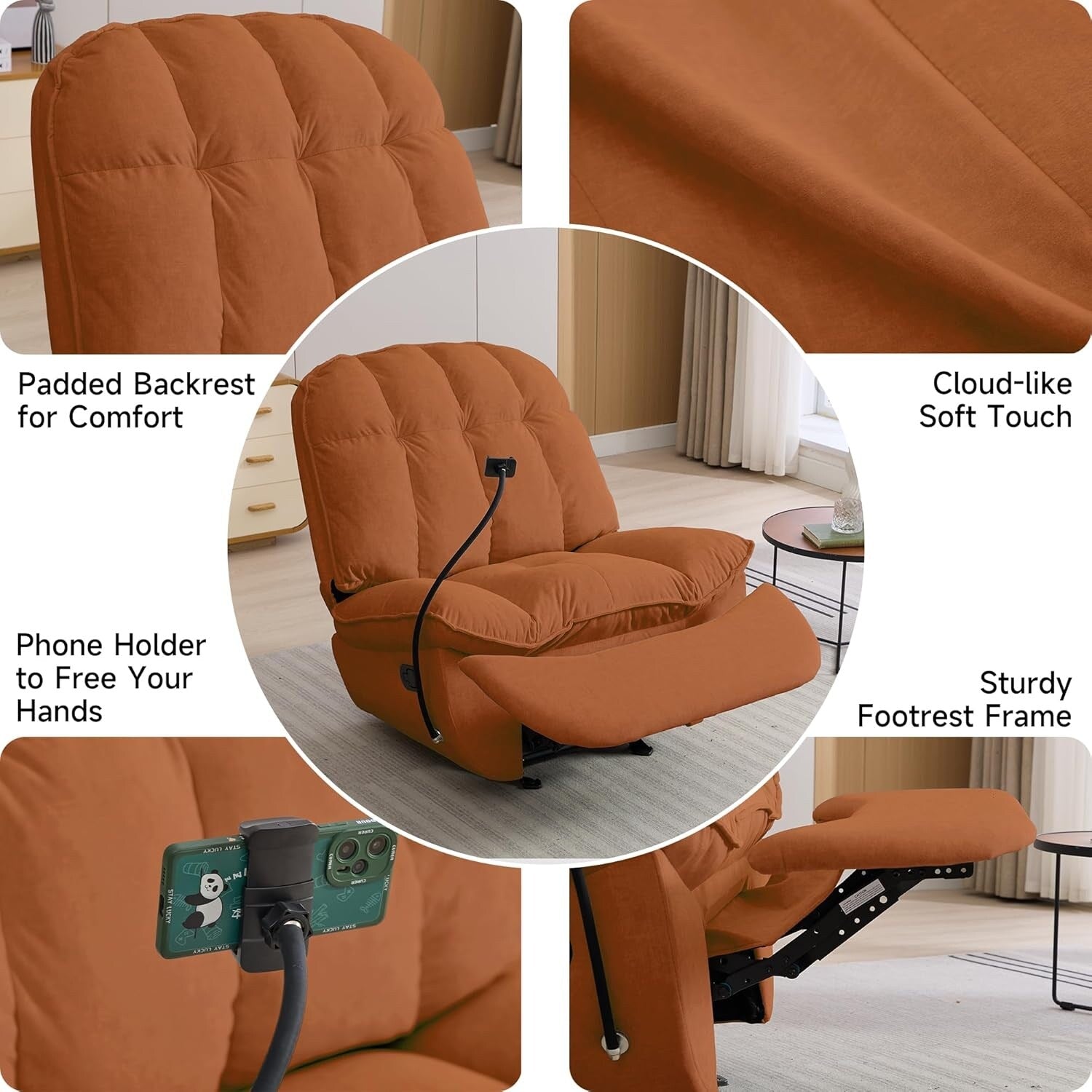 Fauteuils inclinables à bascule surdimensionnés pour adultes 400 lb