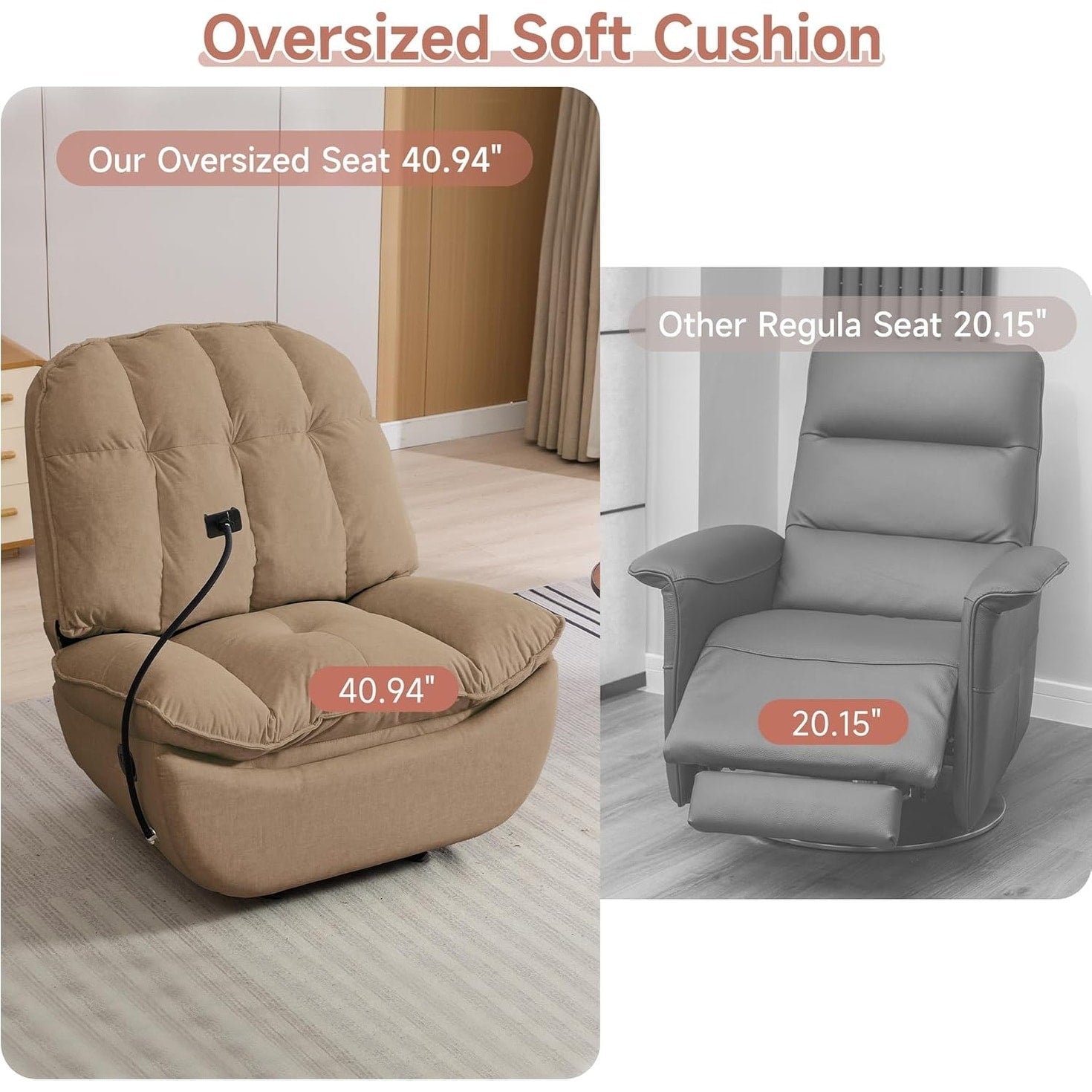 Fauteuils inclinables à bascule surdimensionnés pour adultes 400 lb