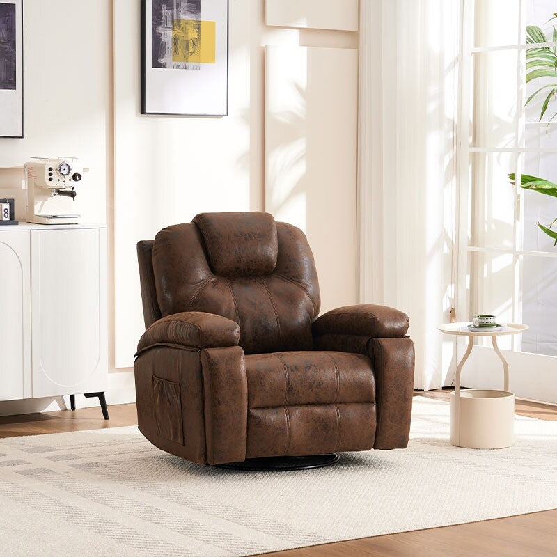 Canapé simple surdimensionné, fauteuil pivotant réglable avec poches latérales pour salon, salle de réunion, chambre à coucher