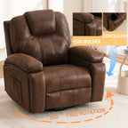 Canapé simple surdimensionné, fauteuil pivotant réglable avec poches latérales pour salon, salle de réunion, chambre à coucher
