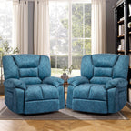 Fauteuil inclinable manuel rembourré surdimensionné avec massage par vibrations à 8 points, chauffage lombaire, 2 poches latérales