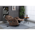 Fauteuil inclinable électrique surdimensionné en velours avec massage, chauffage lombaire, 2 poches latérales et port USB