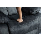 Fauteuil inclinable électrique surdimensionné en velours avec massage, chauffage lombaire, 2 poches latérales et port USB