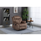 Fauteuil inclinable électrique surdimensionné en velours avec massage, chauffage lombaire, 2 poches latérales et port USB