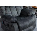 Fauteuil inclinable électrique surdimensionné en velours avec massage, chauffage lombaire, 2 poches latérales et port USB