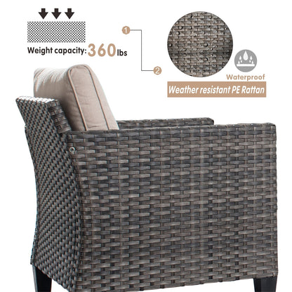 Ensemble de chaises de conversation en osier pour patio extérieur OVIOS