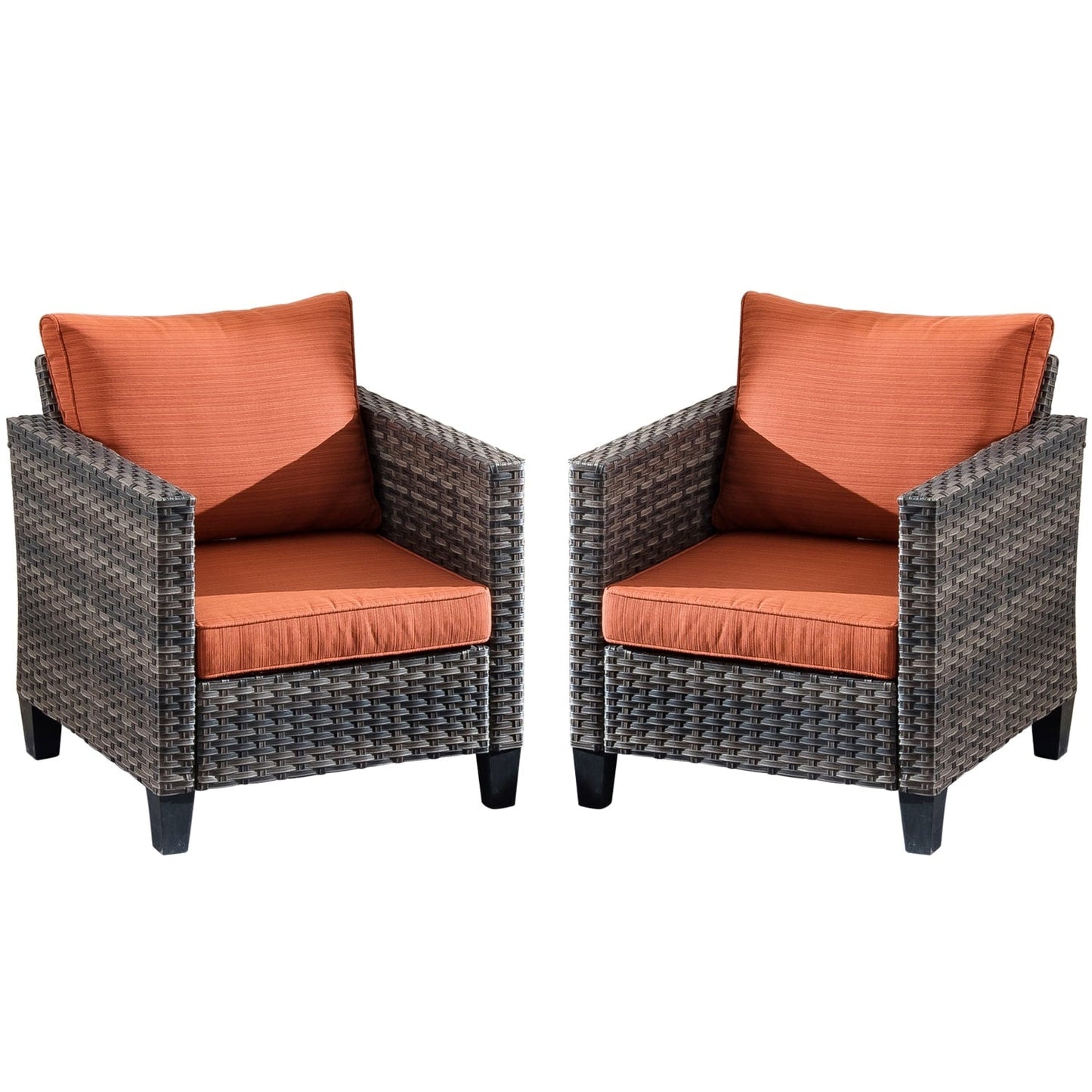 Ensemble de chaises de conversation en osier pour patio extérieur OVIOS
