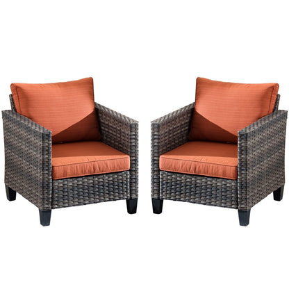 Ensemble de chaises de conversation en osier pour patio extérieur OVIOS