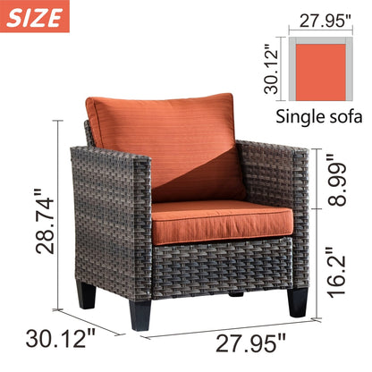 Ensemble de chaises de conversation en osier pour patio extérieur OVIOS
