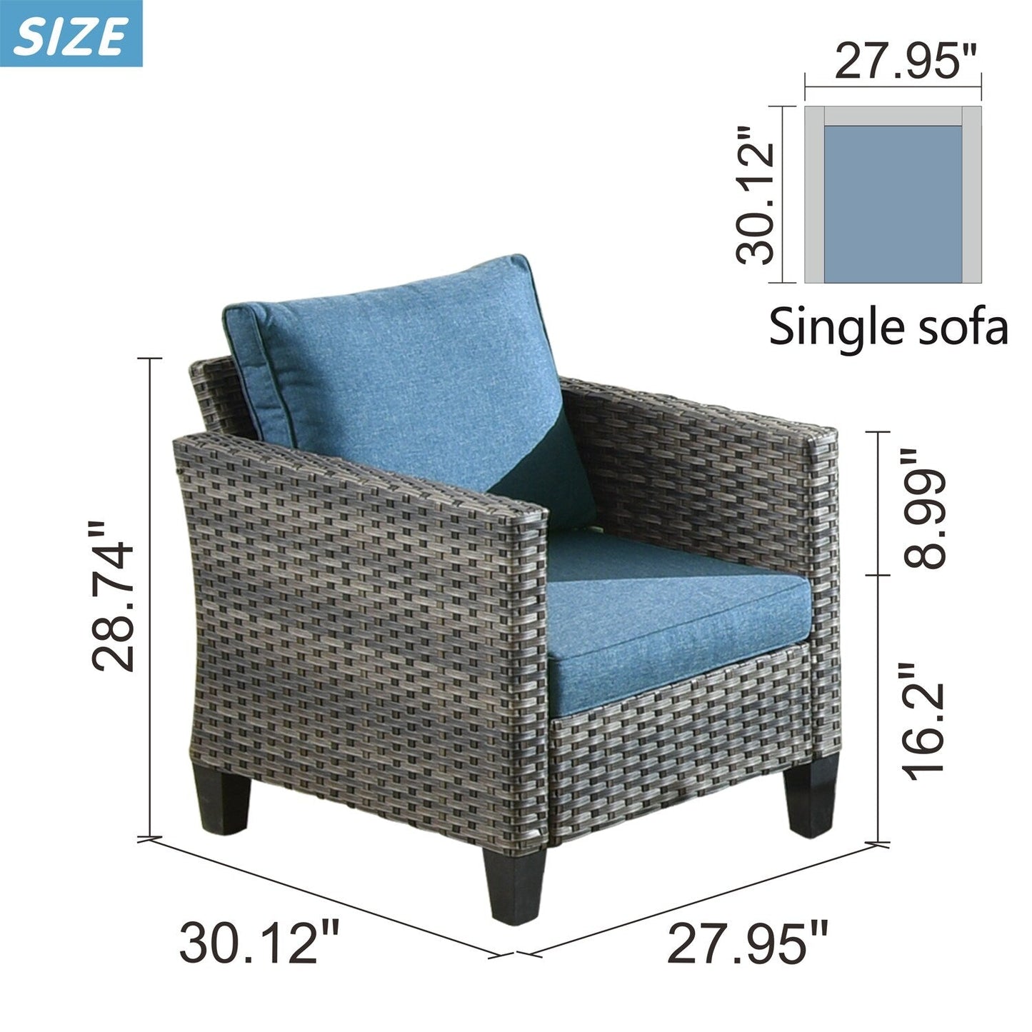 Ensemble de chaises de conversation en osier pour patio extérieur OVIOS
