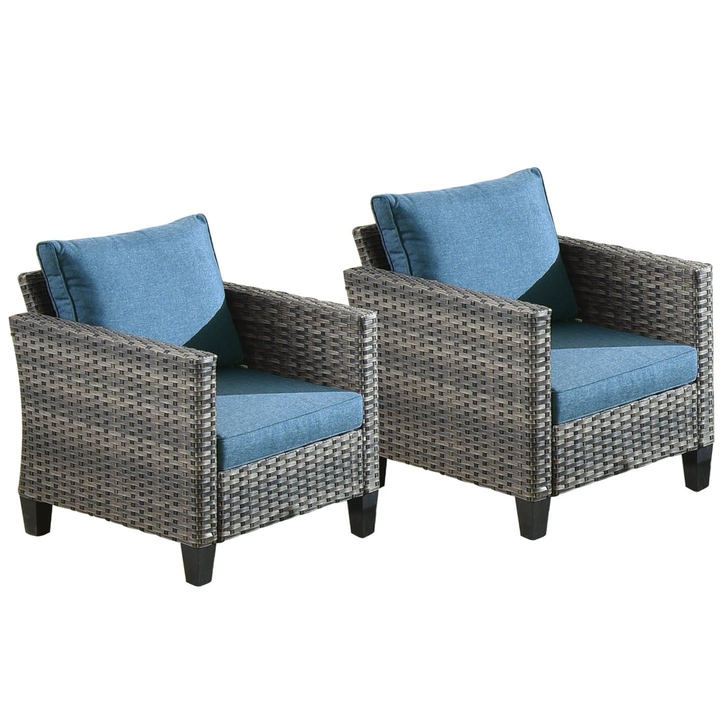 Ensemble de chaises de conversation en osier pour patio extérieur OVIOS