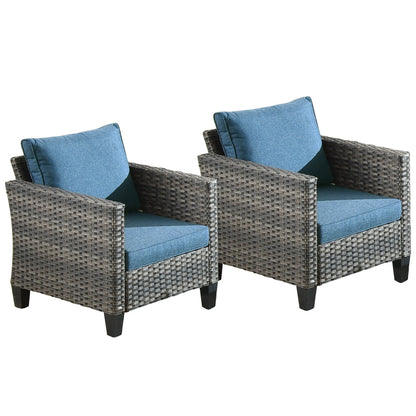 Ensemble de chaises de conversation en osier pour patio extérieur OVIOS