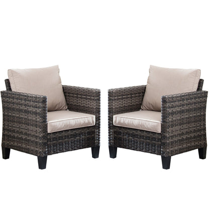 Ensemble de chaises de conversation en osier pour patio extérieur OVIOS