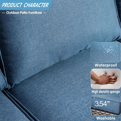 Ensemble de chaises de conversation en osier pour patio extérieur OVIOS