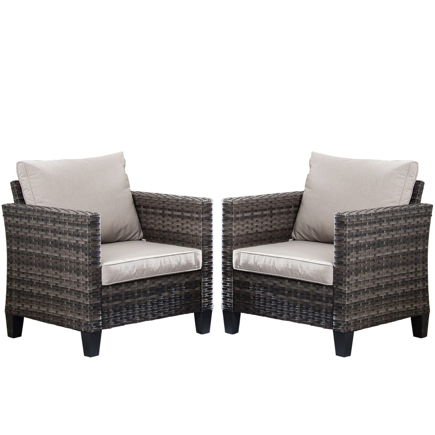 Ensemble de chaises de conversation en osier pour patio extérieur OVIOS