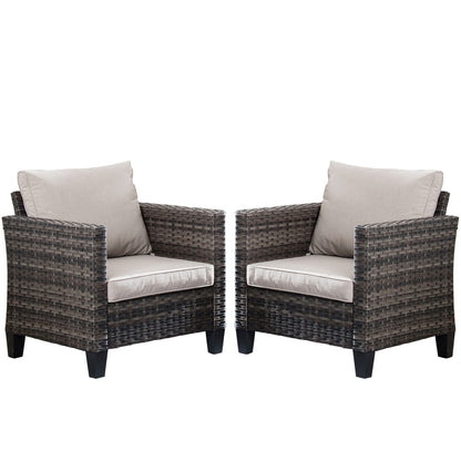 Ensemble de chaises de conversation en osier pour patio extérieur OVIOS