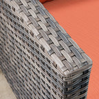 Ensemble de meubles de patio OVIOS 7 pièces en osier avec chaises pivotantes à bascule