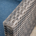 Ensemble de meubles de patio OVIOS 7 pièces en osier avec chaises pivotantes à bascule