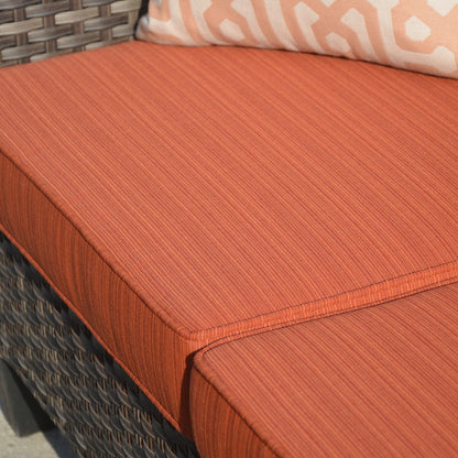 Ensemble de canapés de patio OVIOS 6 pièces en osier avec chaises berçantes pivotantes