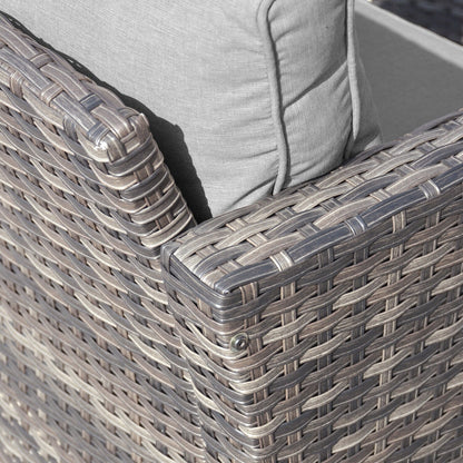 Ensemble de canapés de patio OVIOS 6 pièces en osier avec chaises berçantes pivotantes