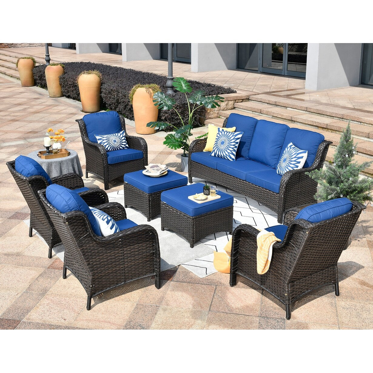 Ensemble de meubles de patio OVIOS 7 pièces