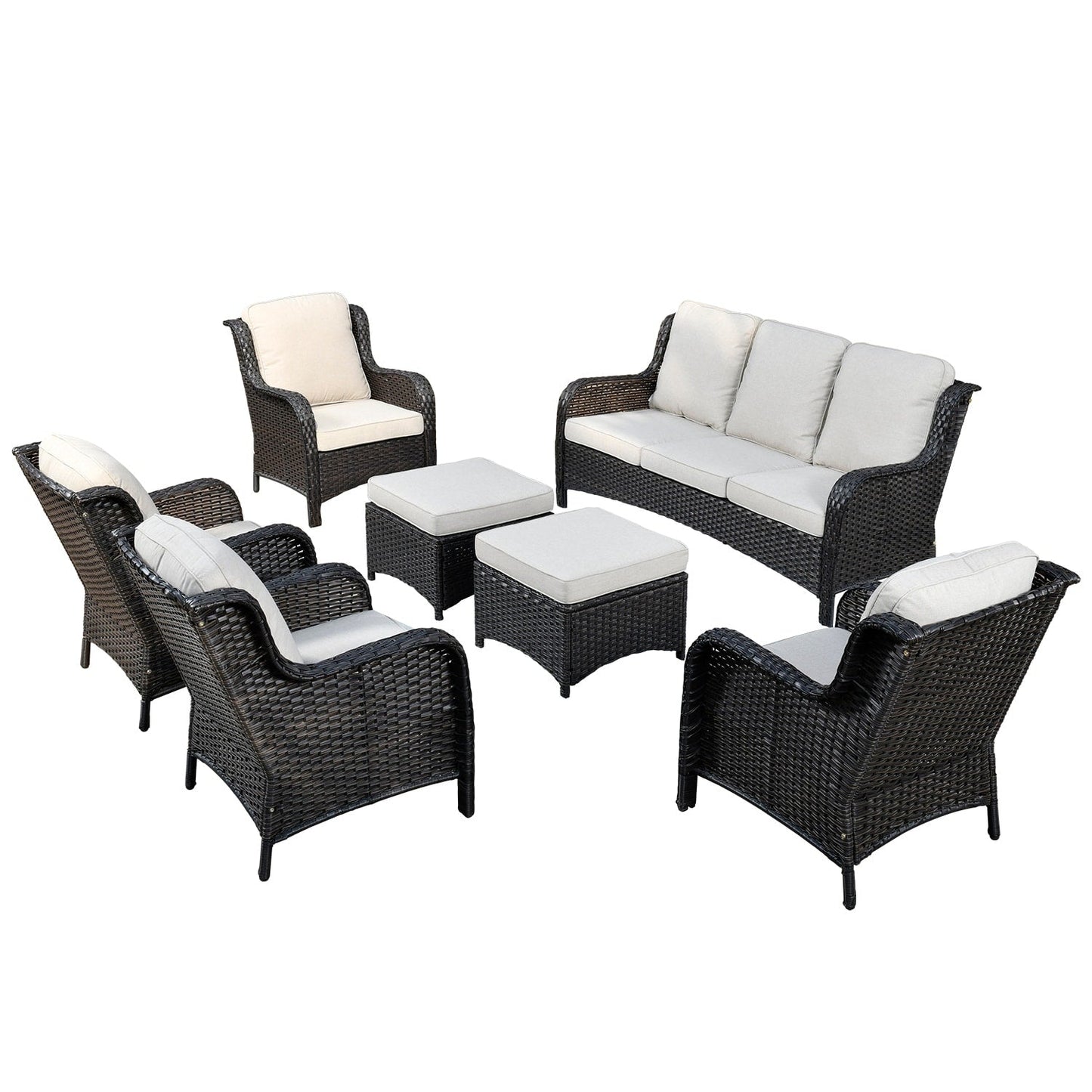 Ensemble de meubles de patio OVIOS 7 pièces