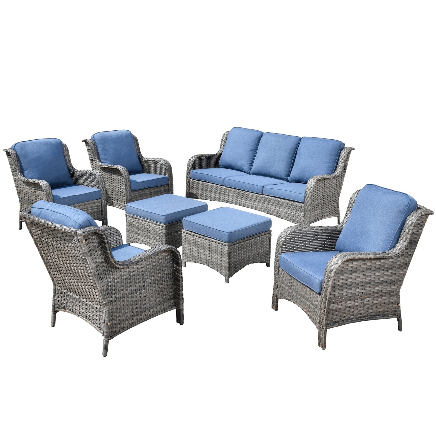Ensemble de meubles de patio OVIOS 7 pièces