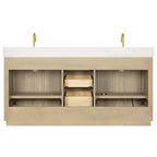 Meuble-lavabo Oza avec dessus en pierre de quartz sans miroir