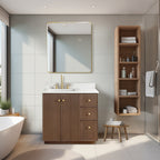 Meuble-lavabo Oza avec dessus en pierre de quartz sans miroir