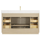 Meuble-lavabo Oza avec dessus en pierre de quartz sans miroir