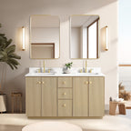 Meuble-lavabo Oza avec dessus en pierre de quartz sans miroir