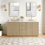 Meuble-lavabo Oza avec dessus en pierre de quartz sans miroir