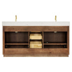Meuble-lavabo Oza avec dessus en pierre de quartz sans miroir