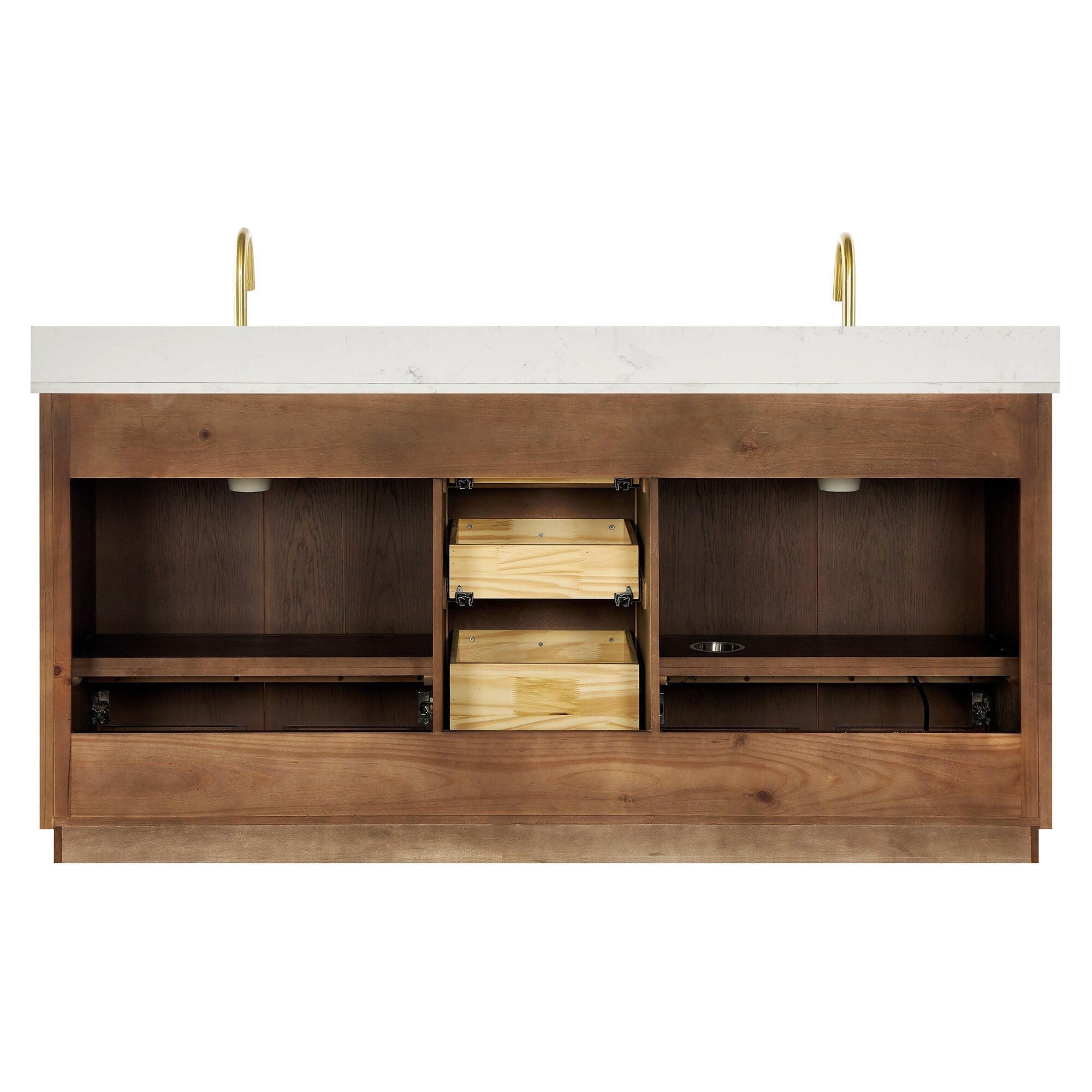 Meuble-lavabo Oza avec dessus en pierre de quartz sans miroir
