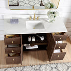Meuble-lavabo Oza avec dessus en pierre de quartz sans miroir