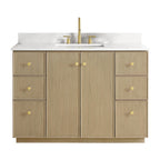 Meuble-lavabo Oza avec dessus en pierre de quartz sans miroir