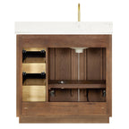 Meuble-lavabo Oza avec dessus en pierre de quartz sans miroir