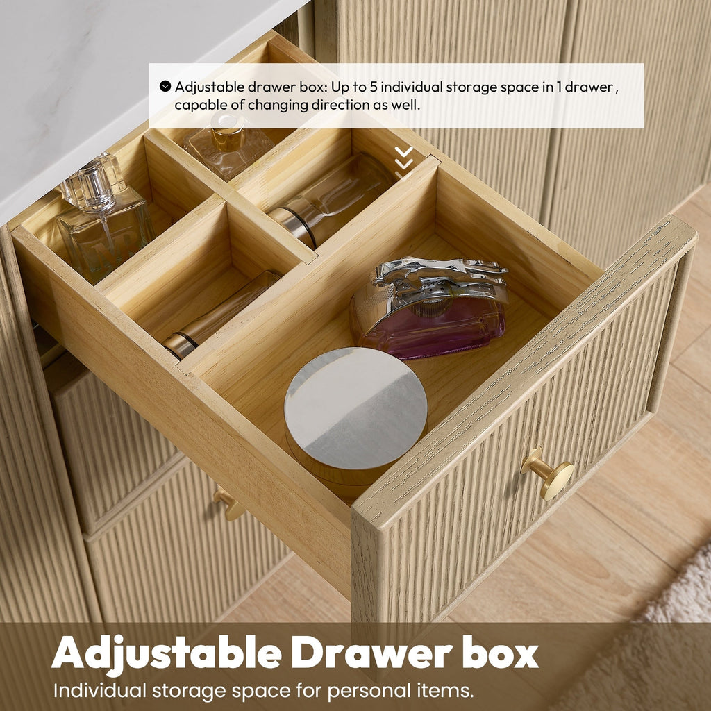 Meuble-lavabo Oza avec dessus en pierre de quartz sans miroir