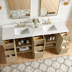 Meuble-lavabo Oza avec dessus en pierre de quartz sans miroir