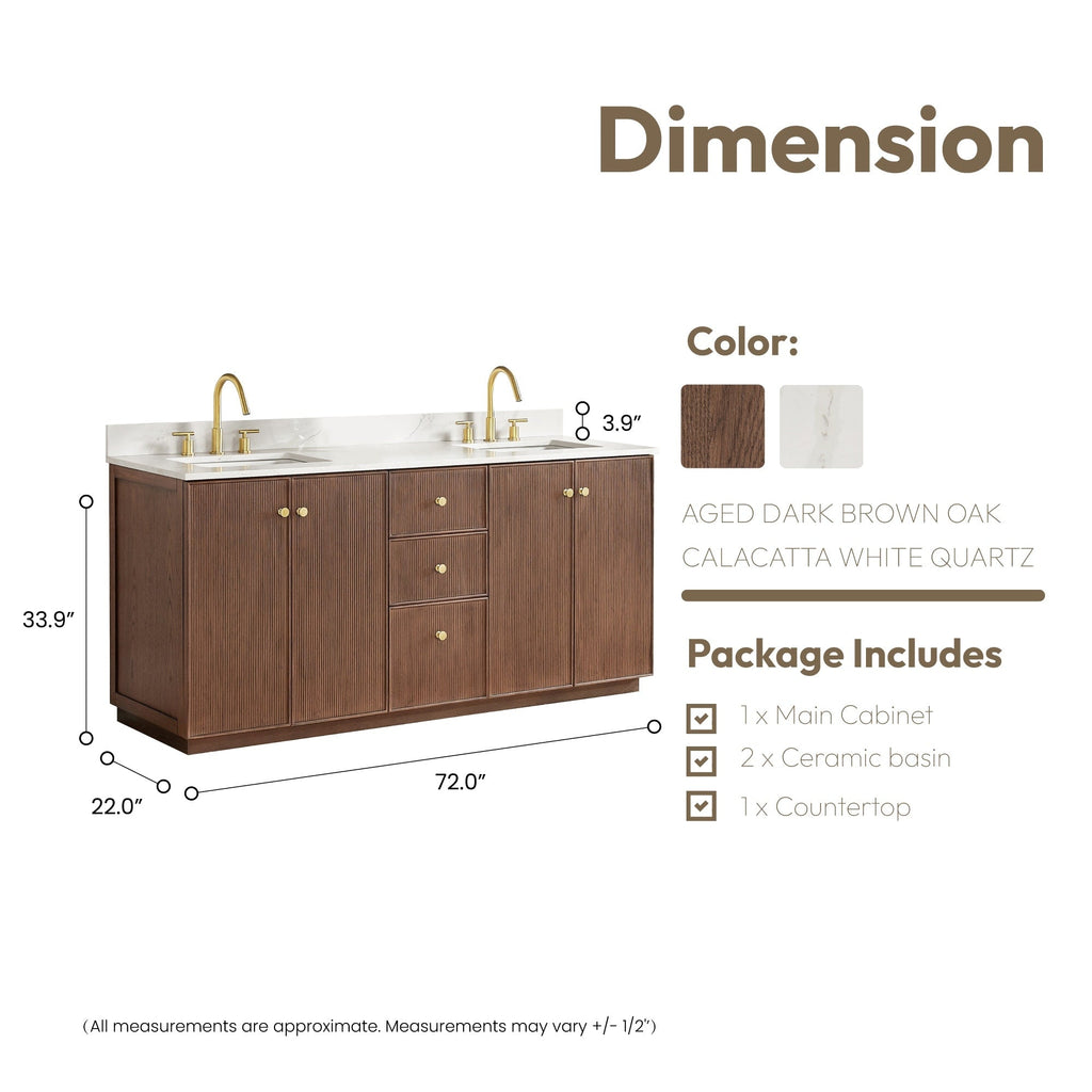 Meuble-lavabo Oza avec dessus en pierre de quartz sans miroir