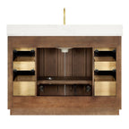 Meuble-lavabo Oza avec dessus en pierre de quartz sans miroir