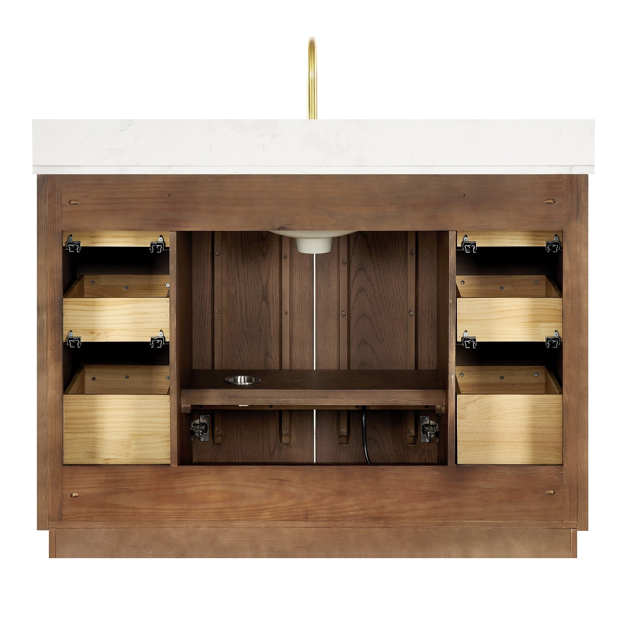 Meuble-lavabo Oza avec dessus en pierre de quartz sans miroir