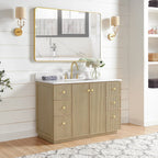 Meuble-lavabo Oza avec dessus en pierre de quartz sans miroir