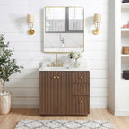 Meuble-lavabo Oza avec dessus en pierre de quartz sans miroir