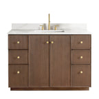 Meuble-lavabo Oza avec dessus en pierre de quartz sans miroir