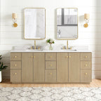 Meuble-lavabo Oza avec dessus en pierre de quartz sans miroir