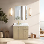 Meuble-lavabo Oza avec dessus en pierre de quartz sans miroir